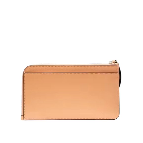 New Kate Spade Lucy Medium L-zip Wristlet Saffiano Leather Orange Cream - Picture 2 of 4